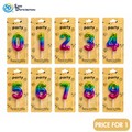 Birthday Candle Multicolor #0-9 5"x3"