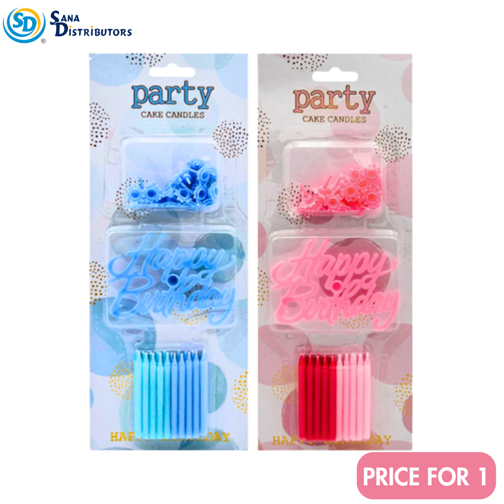 Birthday Candles - Pink & Blue 11"x4"