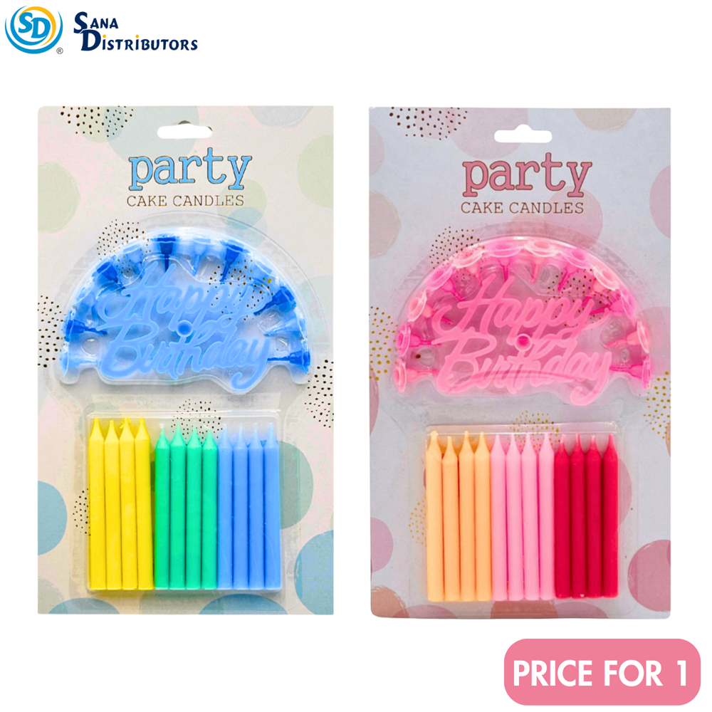 Birthday Candles - Blue & Pink 10"x6"