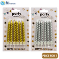 Birthday Candles - Spiral - Gold & Silver 6"x3"