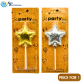 Birthday Candle - Star - Gold & Silver 7"x3"