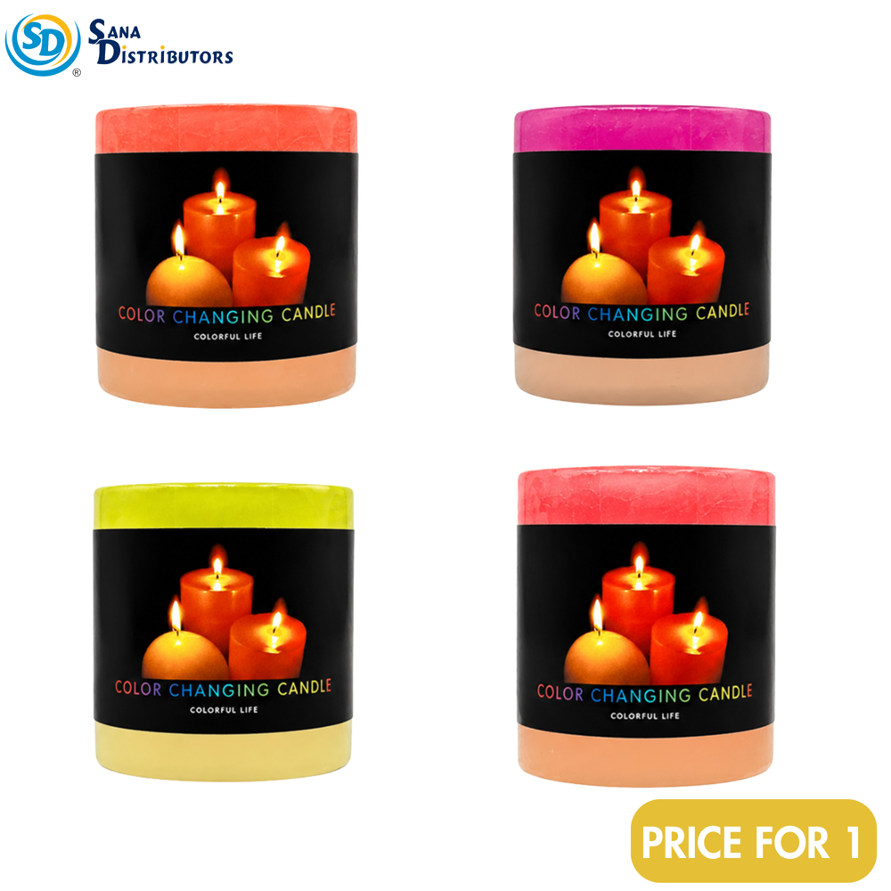 3 Color LED Candle 3"x2"