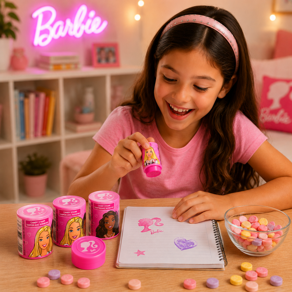 Barbie Stamp with Candy 12pcs ($0.65 per Unit )