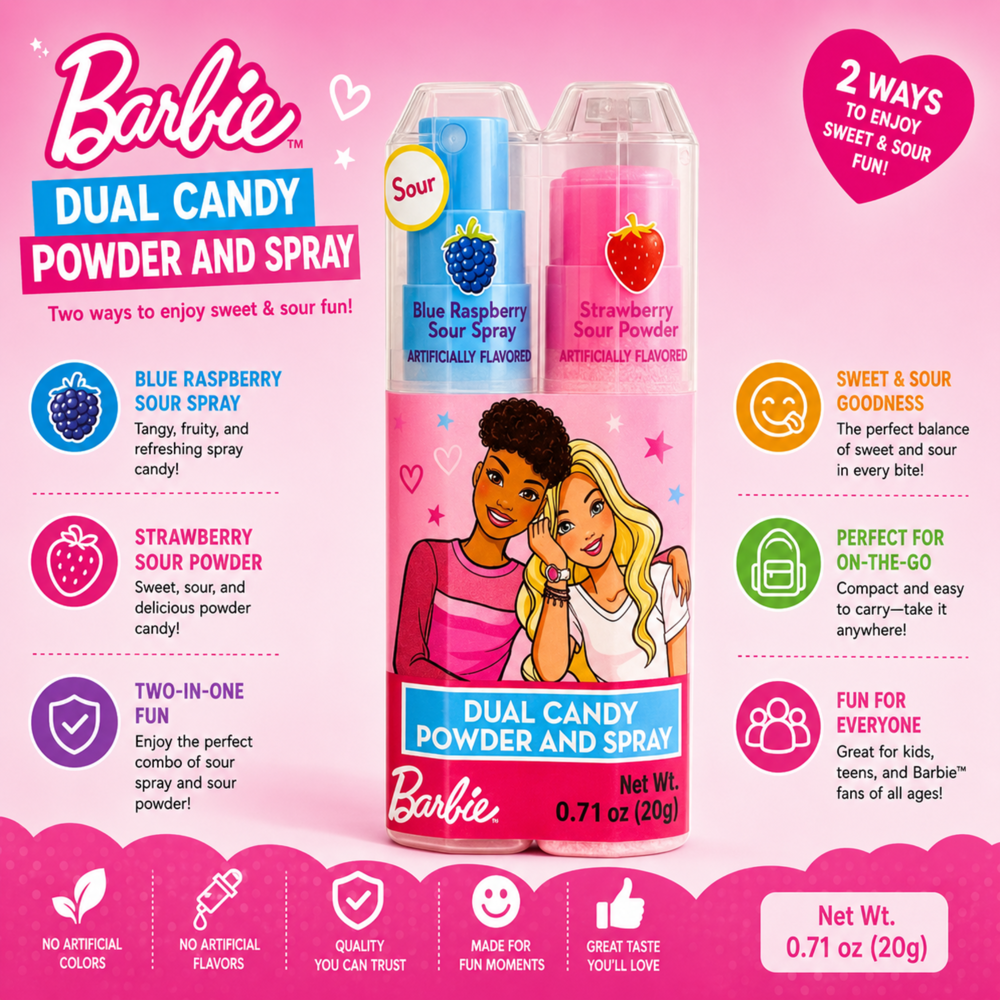 Barbie Sour Dual Candy Powder & Spray 20 g 24pcs ( $1.49 per Unit )