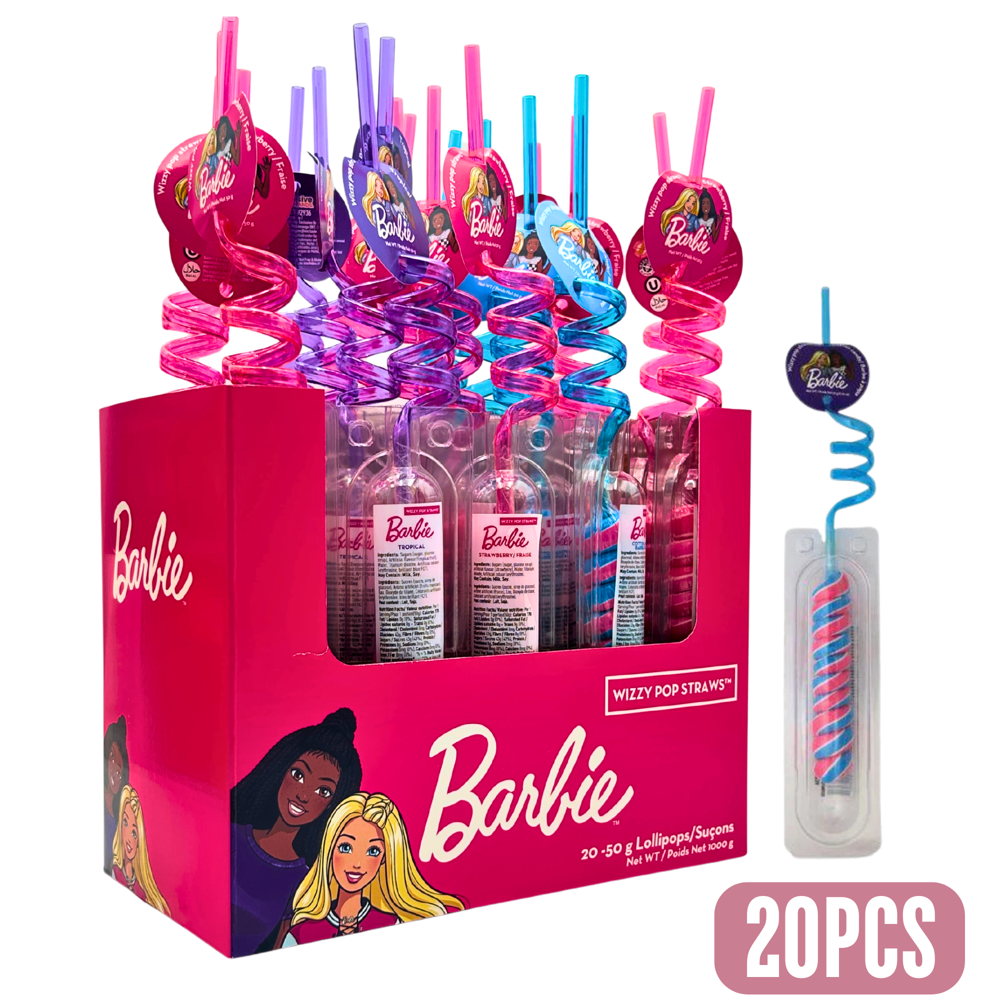 Barbie Wizzy Pop Straws 20pcs ($1.89 per Unit ) [Exp: 05/2027]