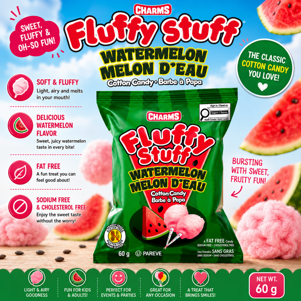 Charms Fluffy Watermelon 60 g ($2.99 per Unit) [Exp: ]