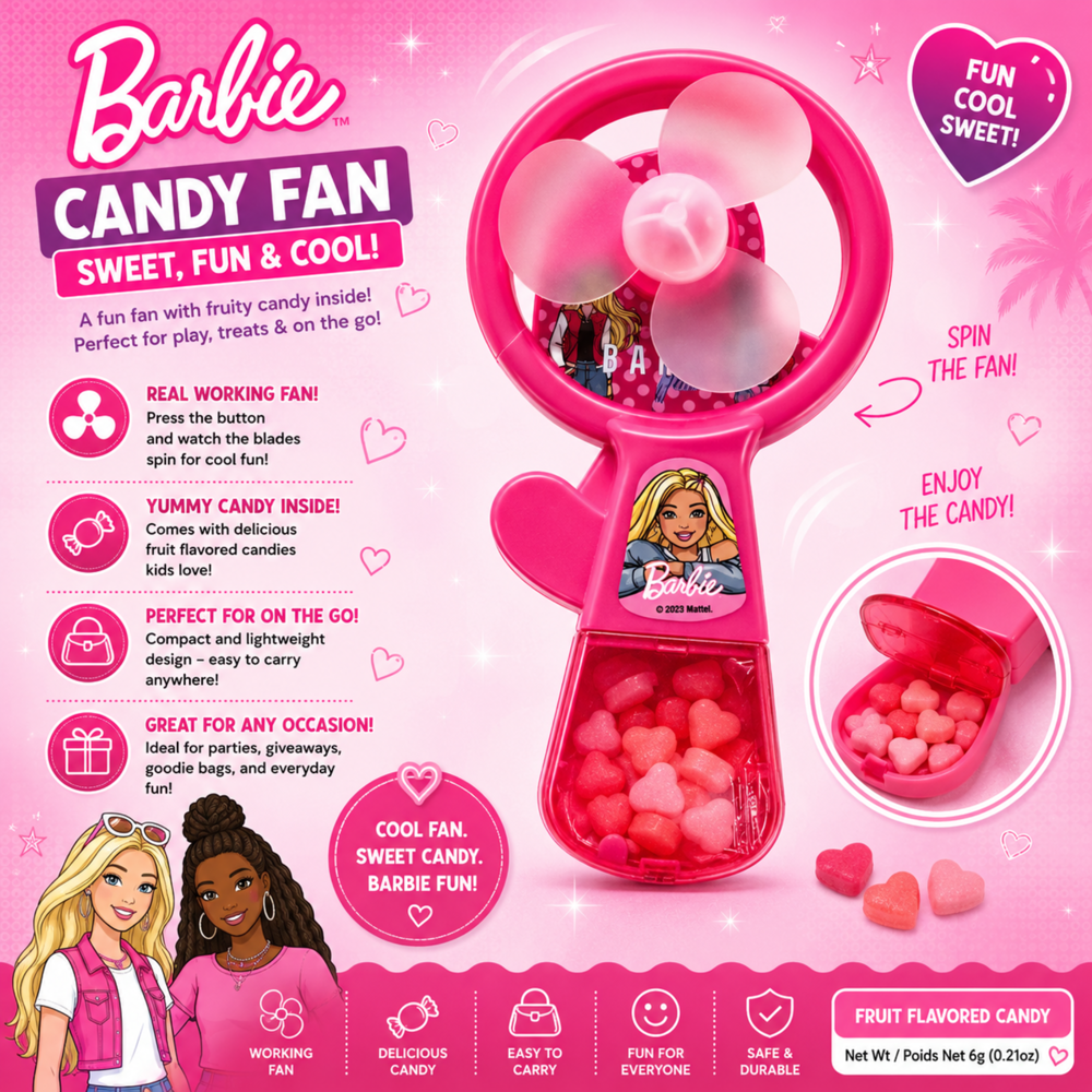 Barbie Candy Fan 12pcs ($1.99 per Unit )[exp:06/29]