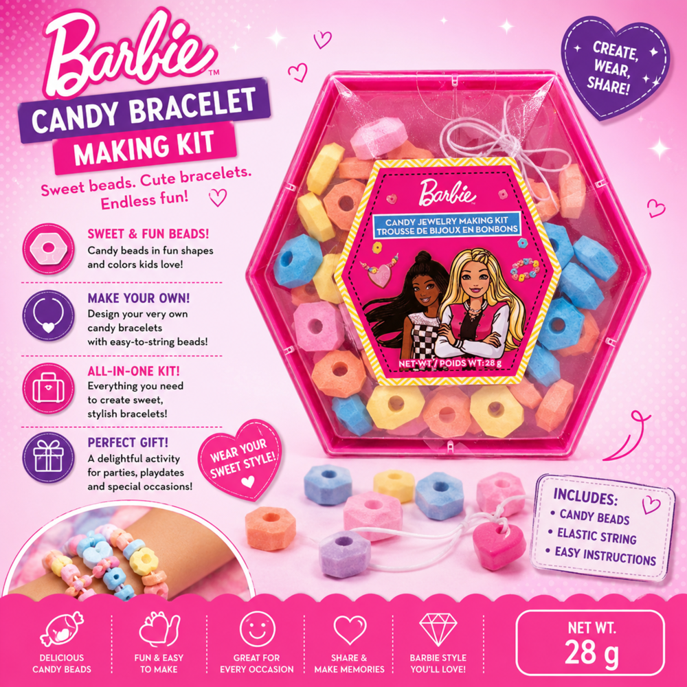 Barbie Candy Bracelet Kit Beads 12pcs ($2.15per Unit )