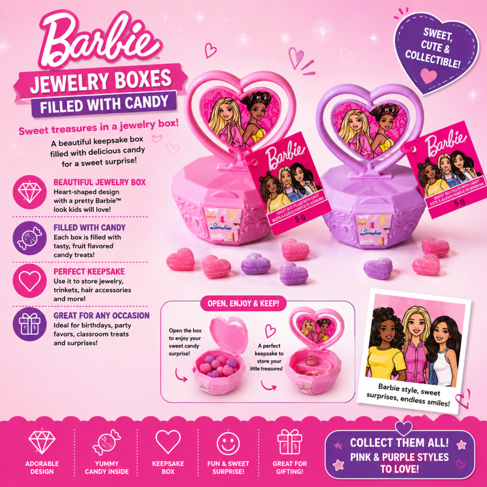 Barbie Jewelry Boxes Filled with Candy 5 g 12pcs ($1.99 per Unit ) [exp:02/27]