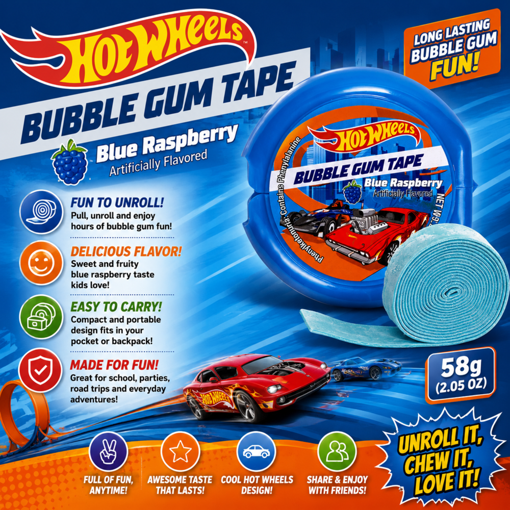 Hot Wheels Bubble Gum Tape 58 g 12pcs ($1.65 per Unit ) [exp:12/27]
