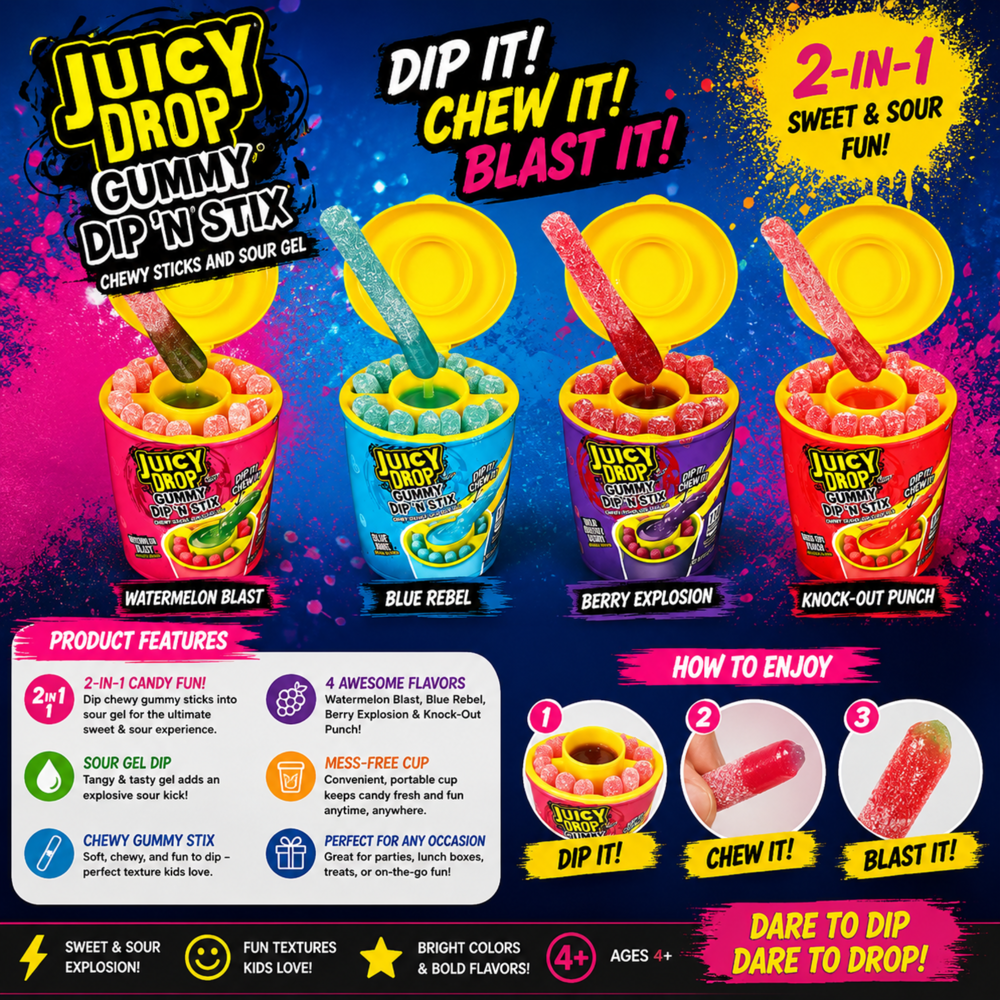 Juicy Drop Gummy Dip N Stix ($2.75 per Unit) [Exp: 01/27]
