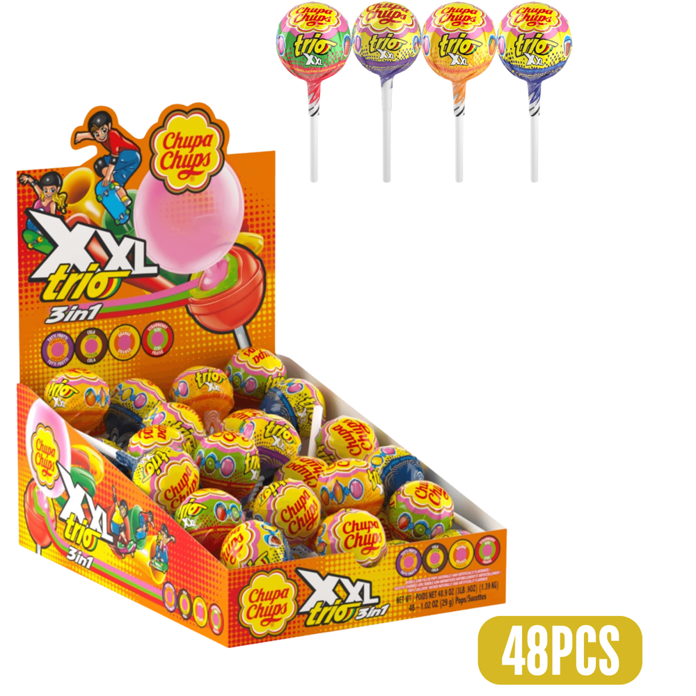Chupa Chups XXL Trio Lolipops 48pcs ($0.41 per Unit)