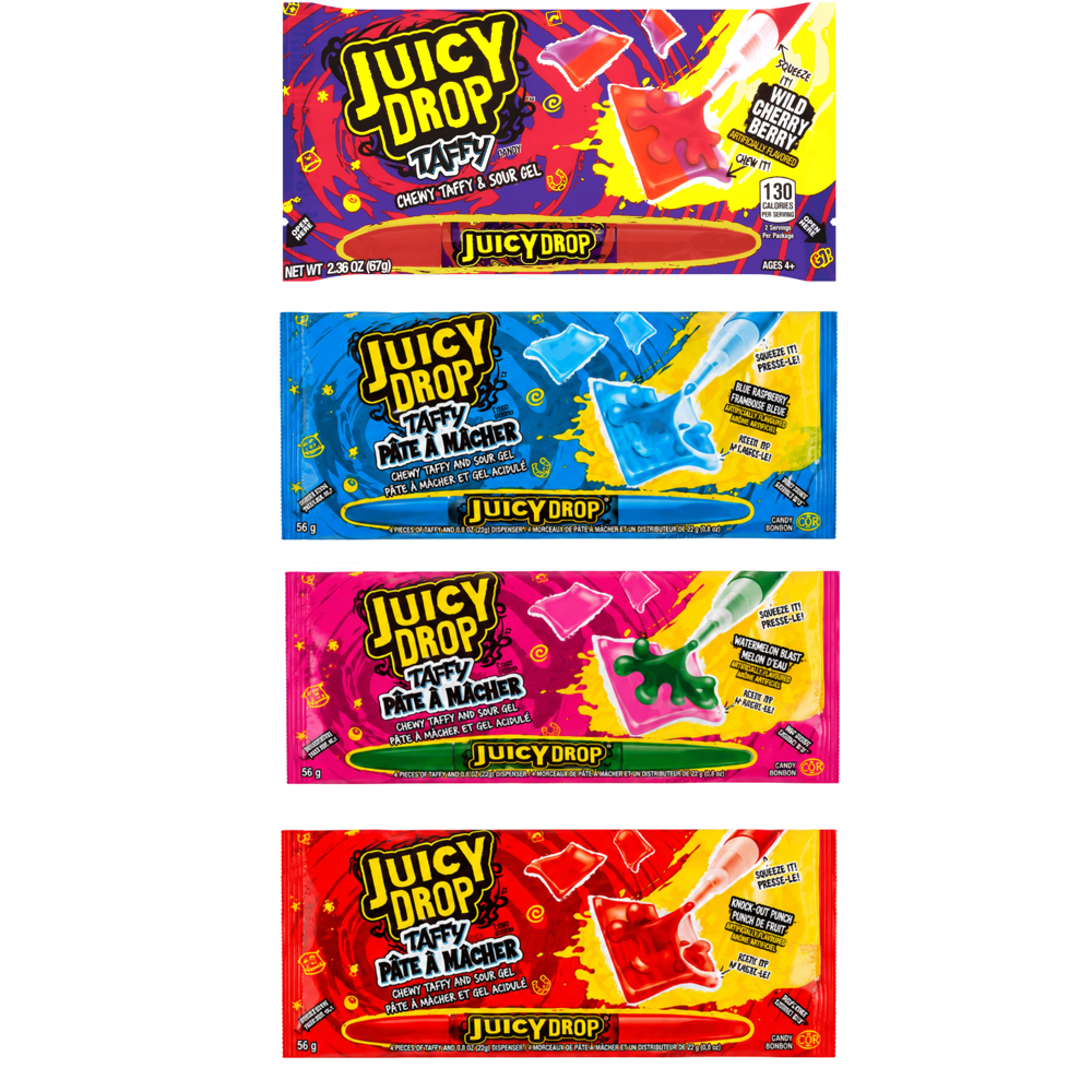 Juicy Drop Pop Taffy 67 g 16pcs ($2.75 per Unit)