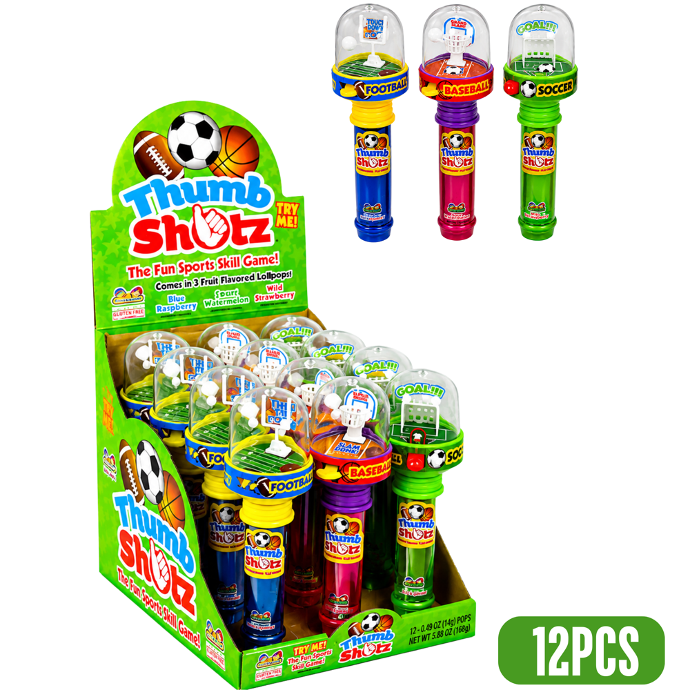 Thumb Shotz Lollipops 11 g 12pcs ($1.99 per Unit) [Exp: 04/2027]