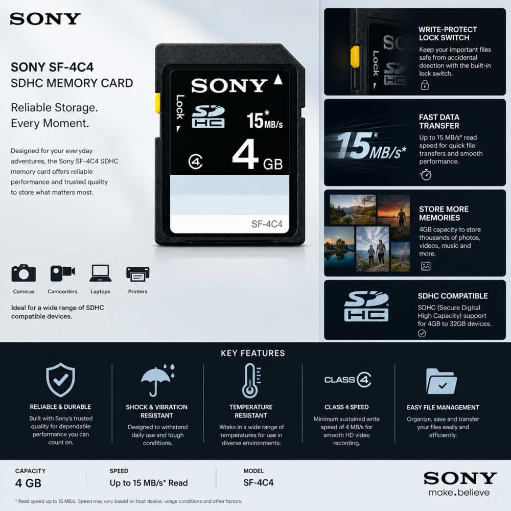 Sony Sdhc 4gb sf-4c4 (Bulk)