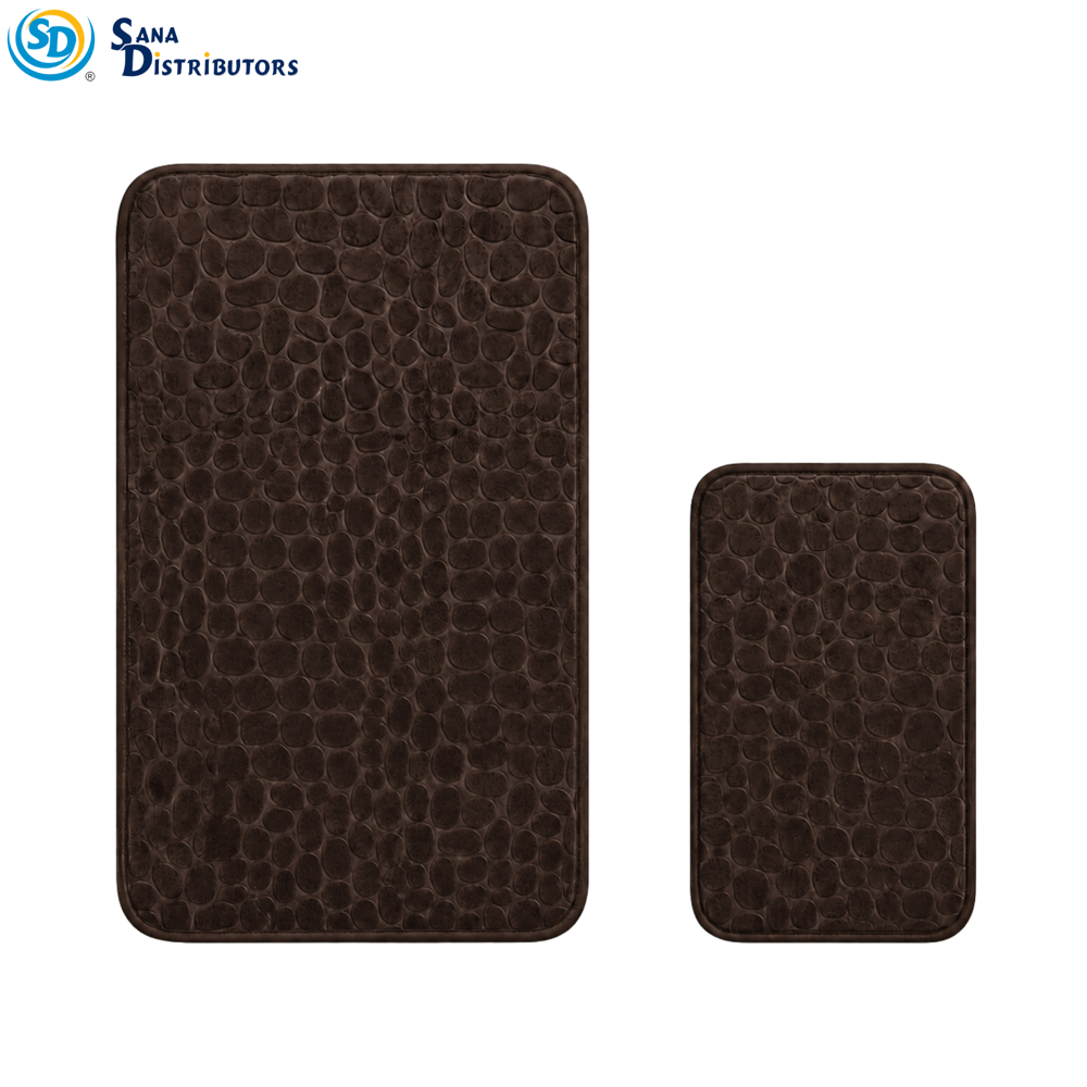 Sd Bath Mat [19" x 15" & 11" x 8"] 2pcs - Assorted Colours