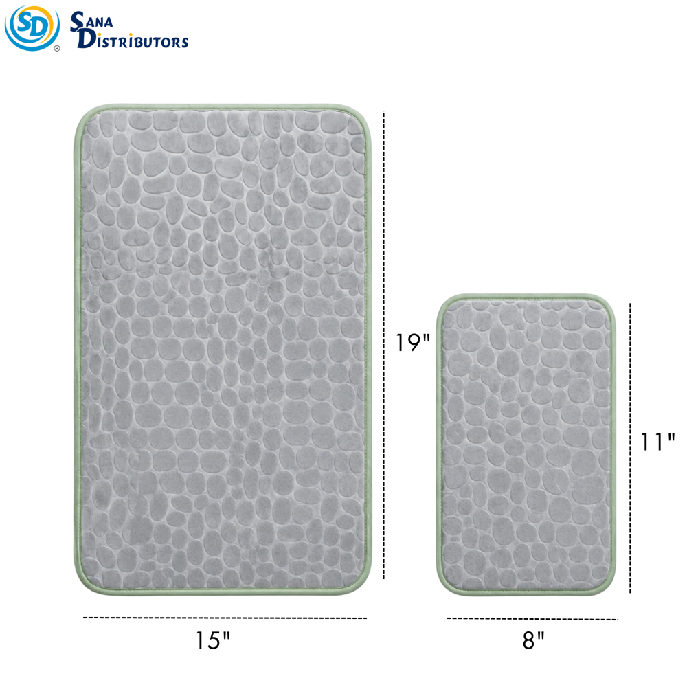 Sd Bath Mat [19" x 15" & 11" x 8"] 2pcs - Assorted Colours