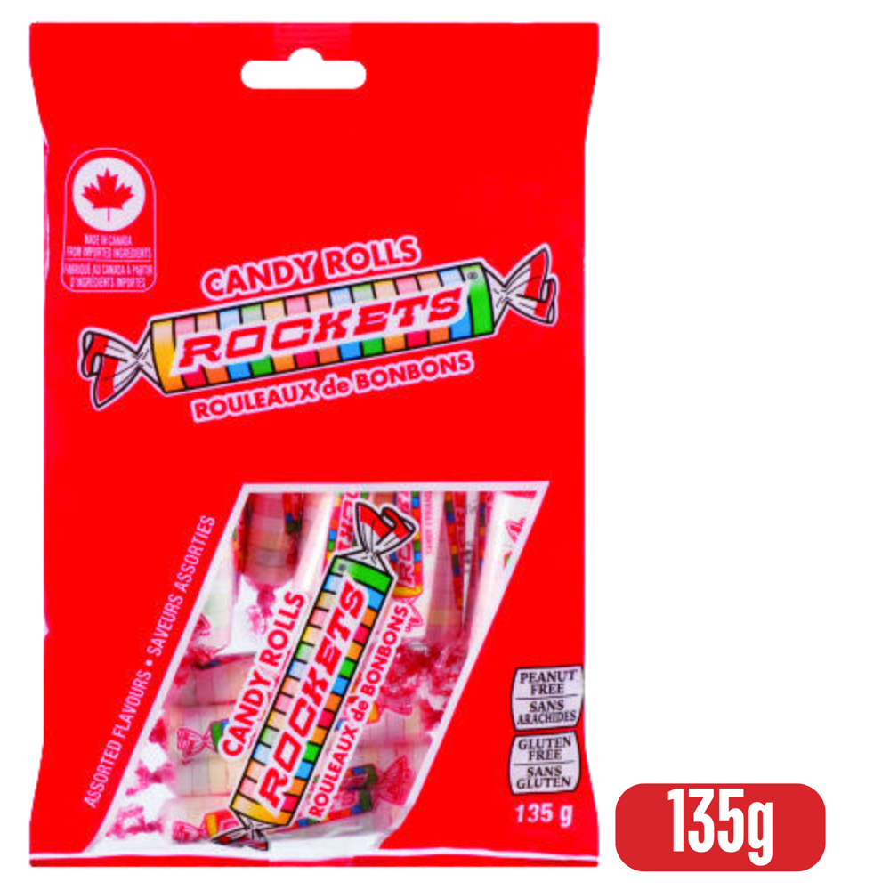 Rockets Candy Rolls 135 g Pack of 36