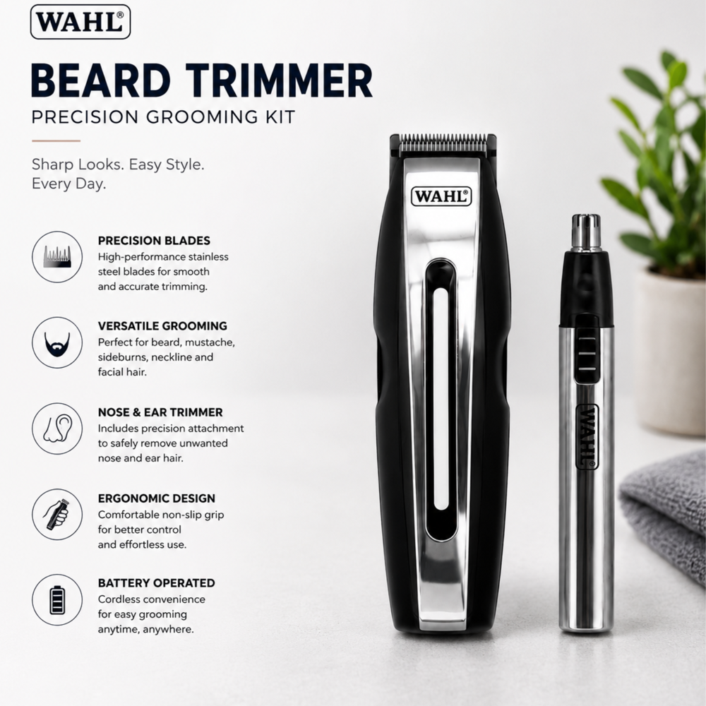 Wahl Beard Trimmer Set + Ear & Nose Trimming #3299