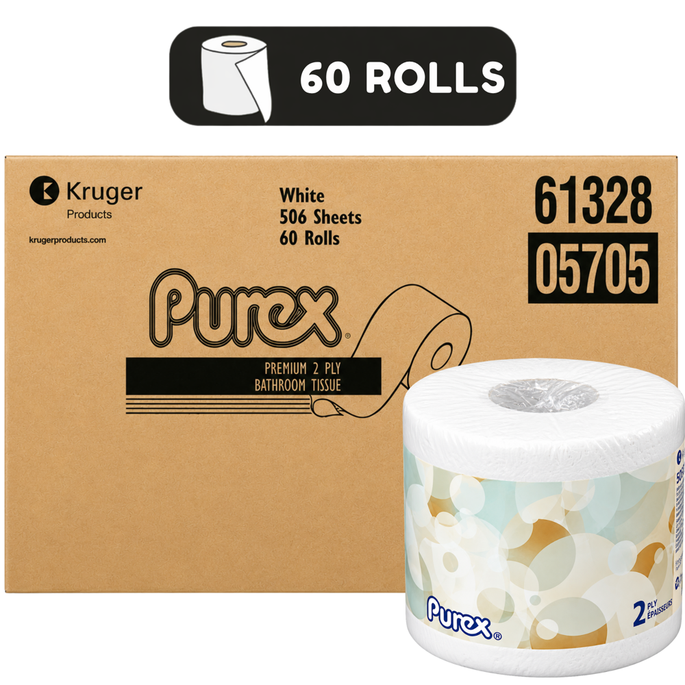 Purex Bathroom Tissue 2ply 60 Rolls ($39.00 for Case of 60) [506 Sheets]