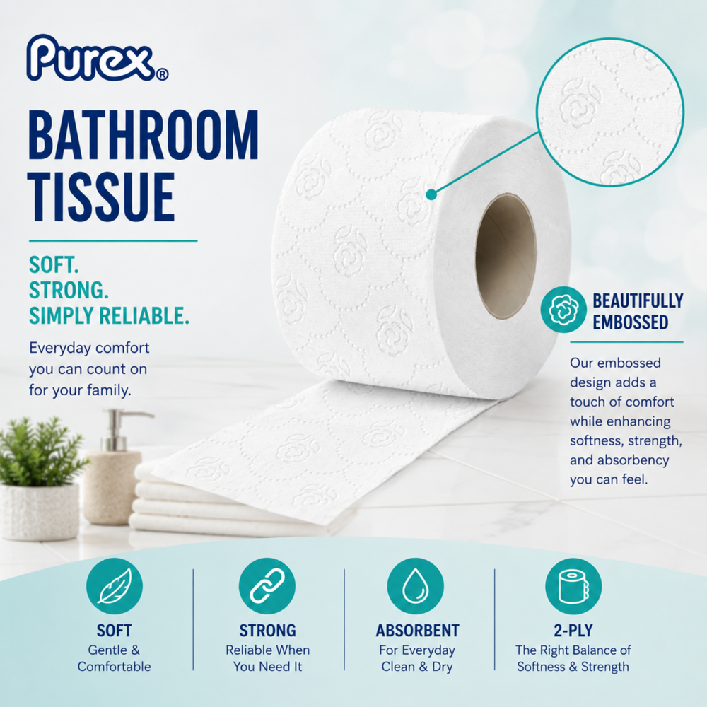 Purex Bathroom Tissue 2ply 60 Rolls ($39.00 for Case of 60) [506 Sheets]
