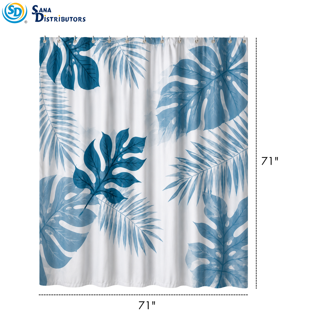 Shower Curtain & Hook Set 71"x71"
