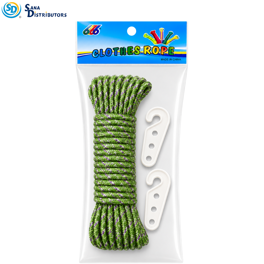 Nylon Rope 6 mm 10m W/hook - Assorted Colors