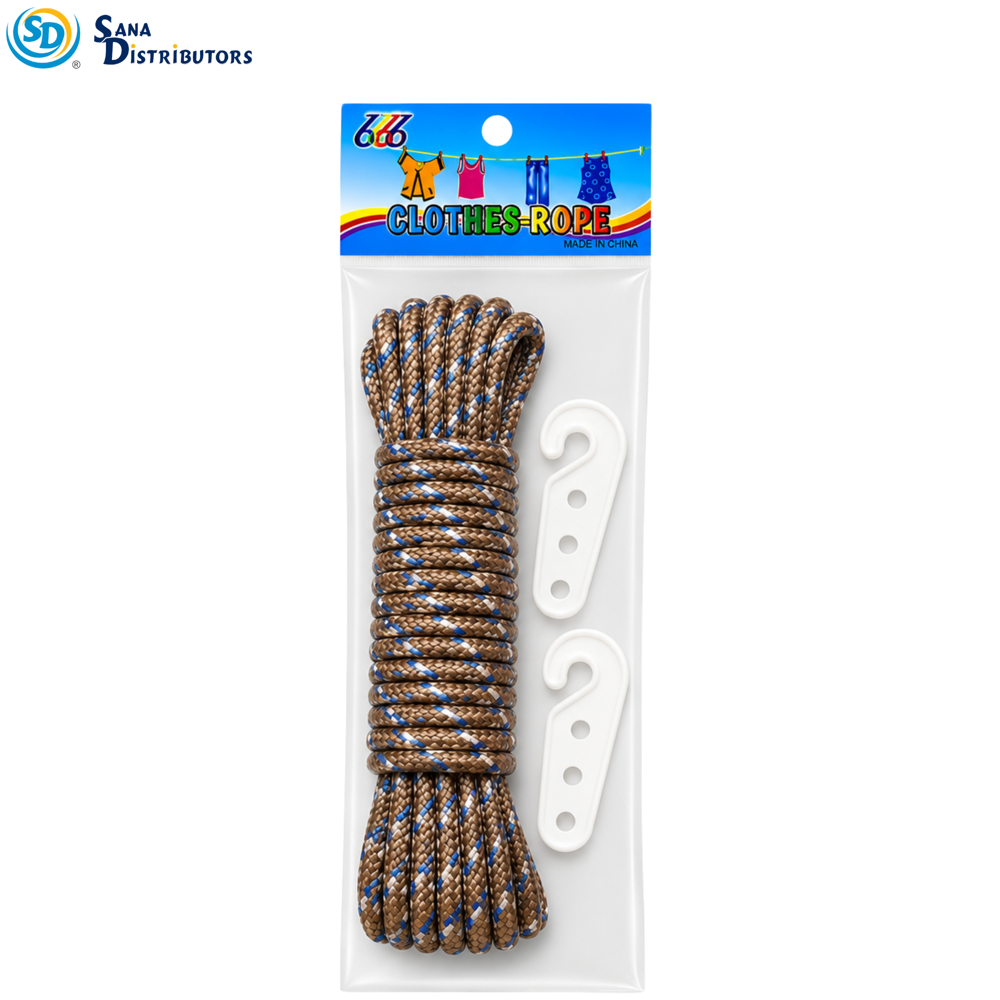 Nylon Rope 6 mm 10m W/hook - Assorted Colors