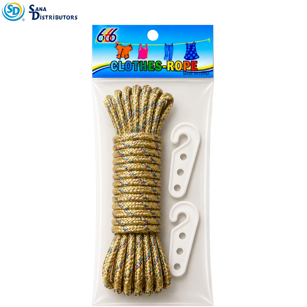 Nylon Rope 6 mm 10m W/hook - Assorted Colors