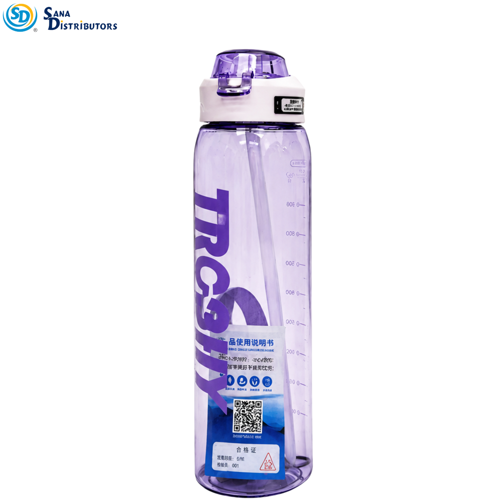 Plastic Water Bottle 1000 mL 10" Ass.colors