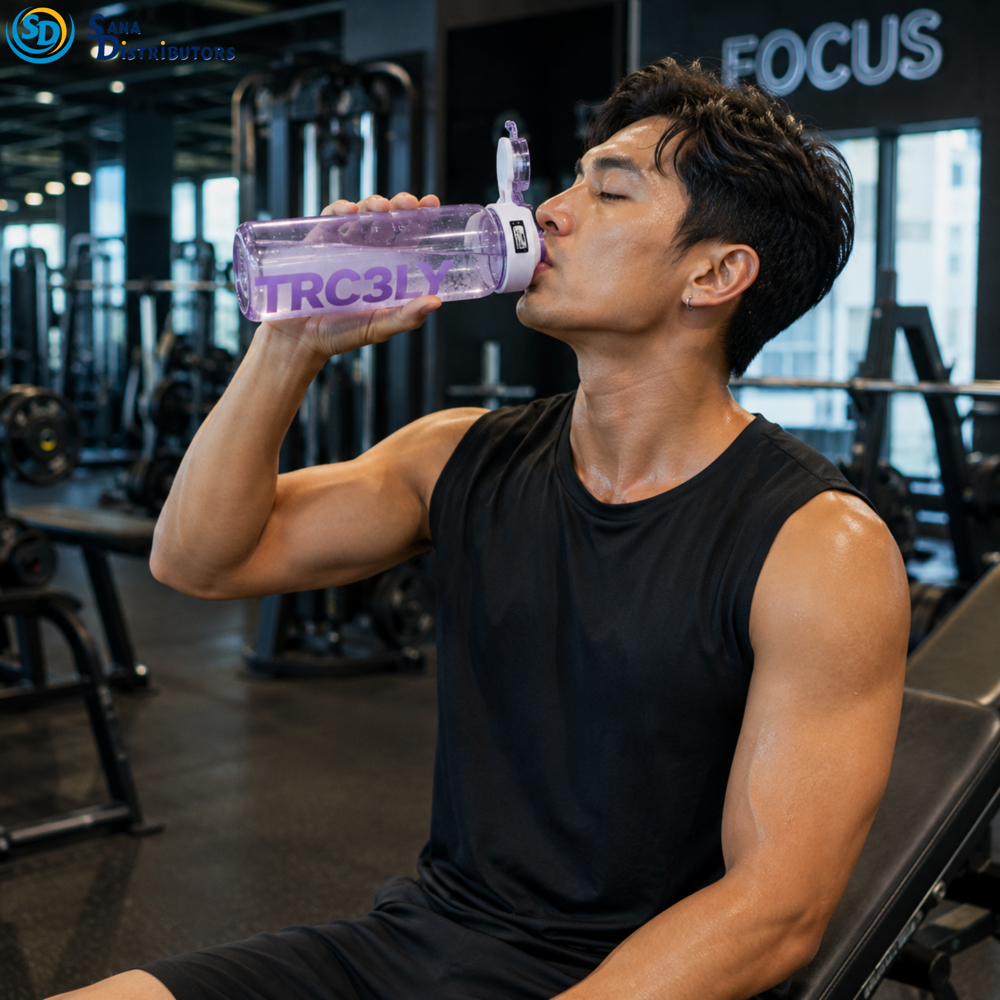 Plastic Water Bottle 1000 mL 10" Ass.colors
