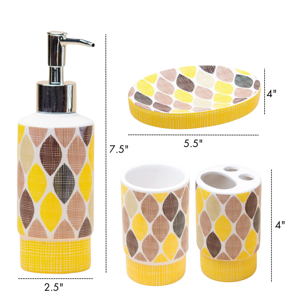 Bathroom Set 4pcs 9.5"x9"