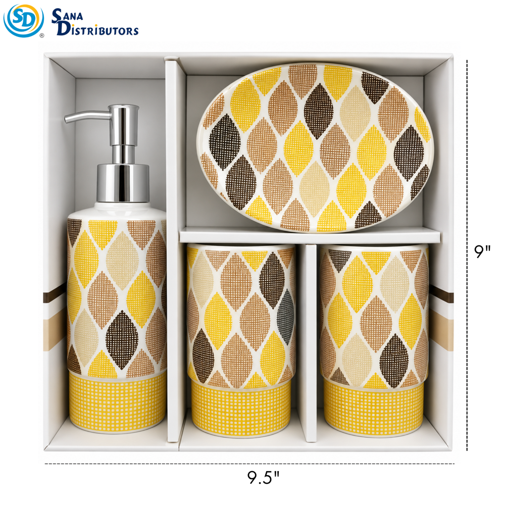 Bathroom Set 4pcs 9.5"x9"