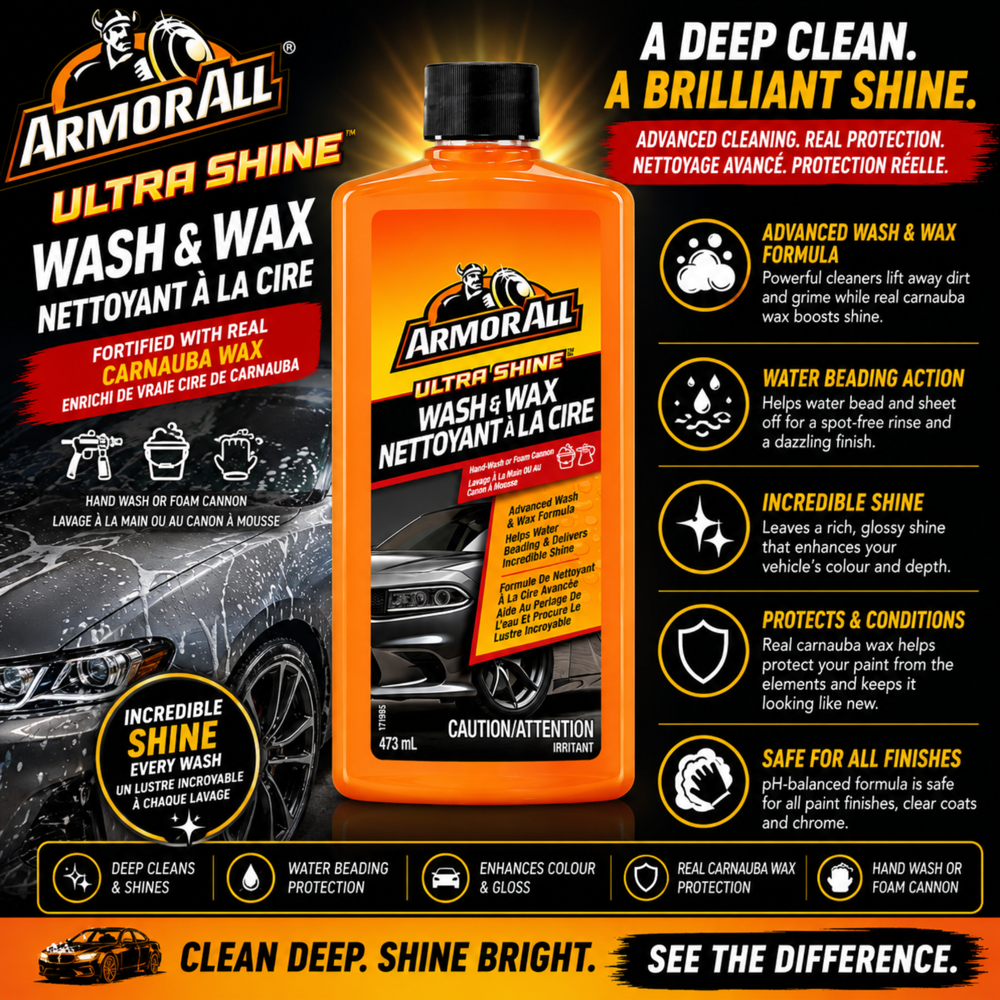 Armor All Ultra Shine Wash & Wax - 473 mL