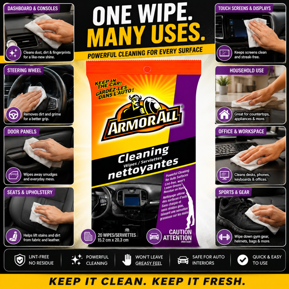 Armor All Cleaning Wipes 20pcs 5.98"x7.99"