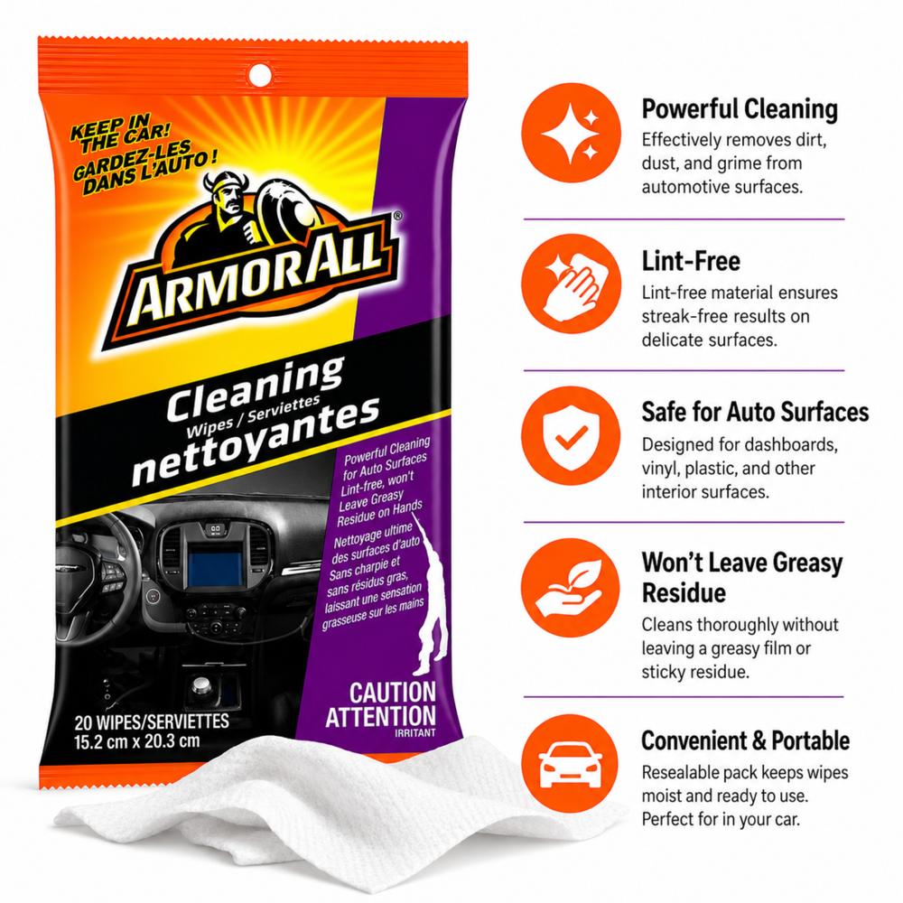 Armor All Cleaning Wipes 20pcs 5.98"x7.99"