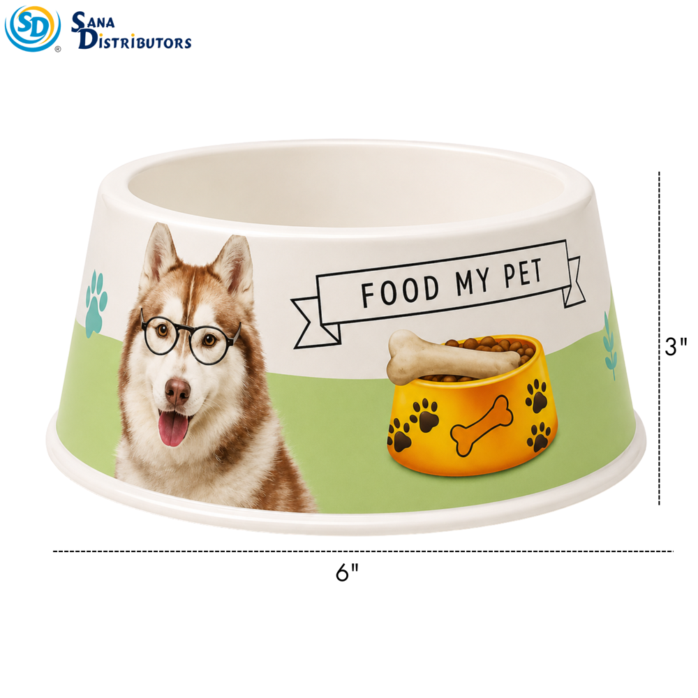Melamine Pet Bowl 6" - Assorted Design