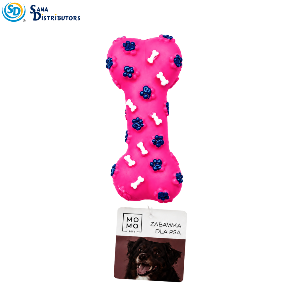 Rubber Bone Squeeze Pet Toys 6" - Assorted Colours