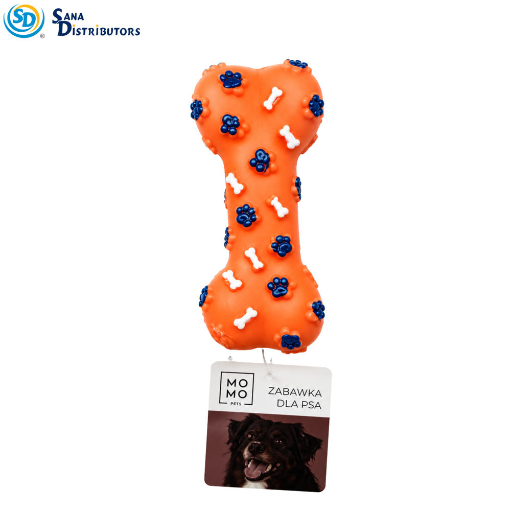Rubber Bone Squeeze Pet Toys 6" - Assorted Colours