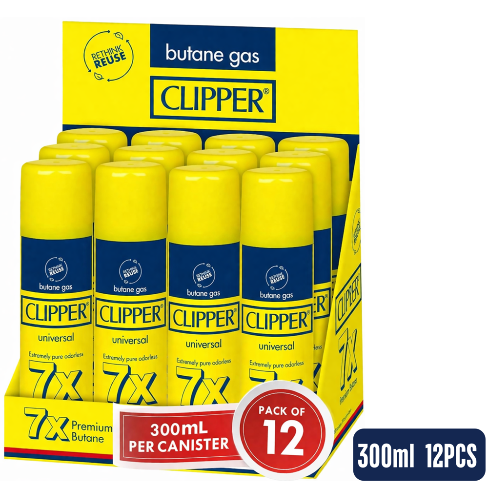 Clipper Butane Gas Yellow 300 mL 12pcs ($2.49 per Unit)