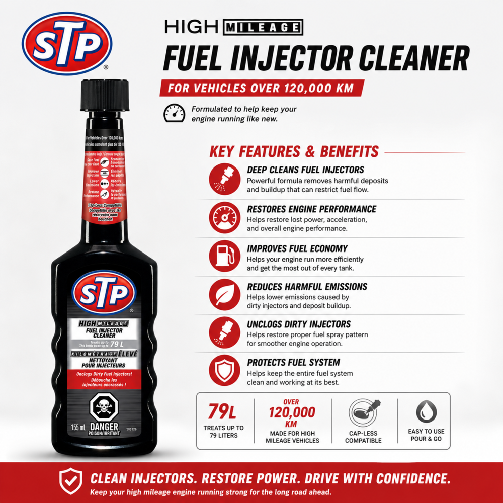 Stp High Mileage Fuel Injector & Carburetor Treatment 155 mL