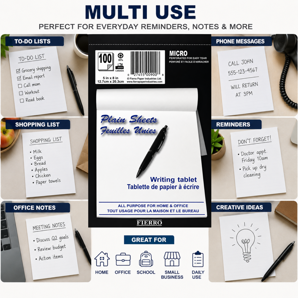 Memo Note Pads 5"x8"/100