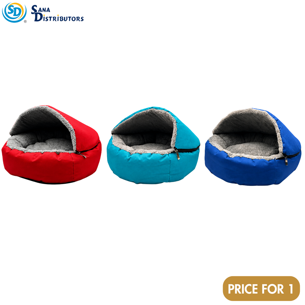 Pet Bed - Removal Hood W/ Zipper [20" x 18" x 5"]