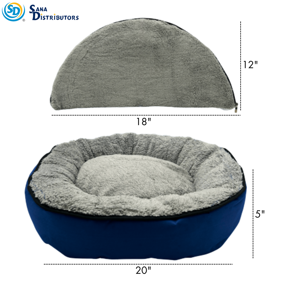Pet Bed - Removal Hood W/ Zipper [20" x 18" x 5"]