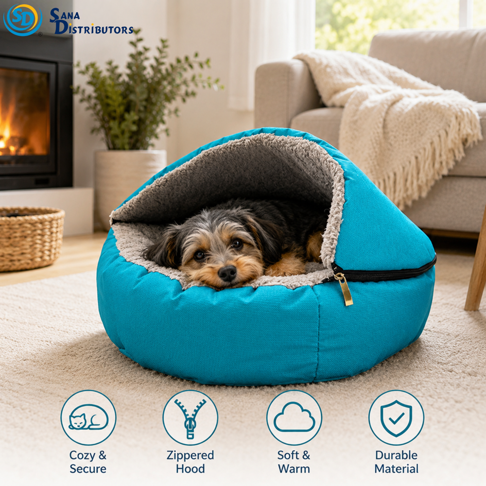 Pet Bed - Removal Hood W/ Zipper [20" x 18" x 5"]