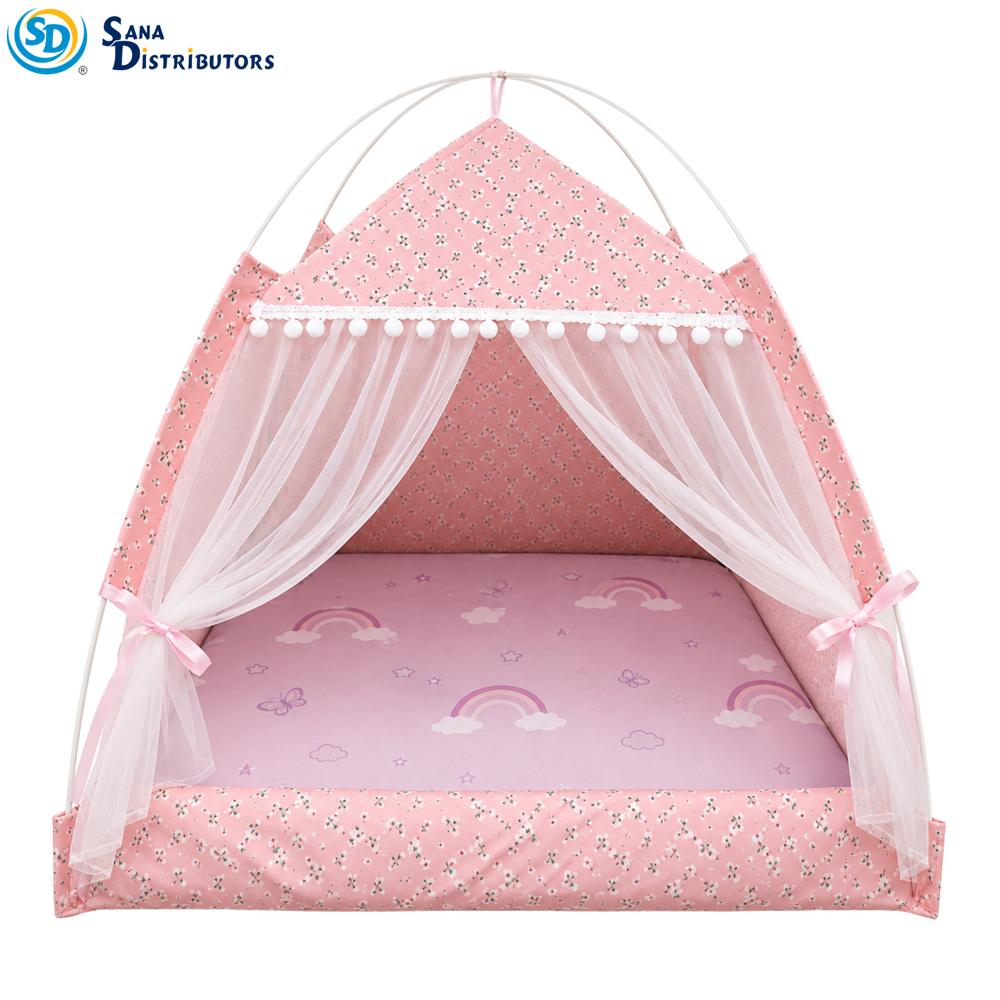 Foldable Mosquito Net Pet Tent 2pcs 19"x19"x19