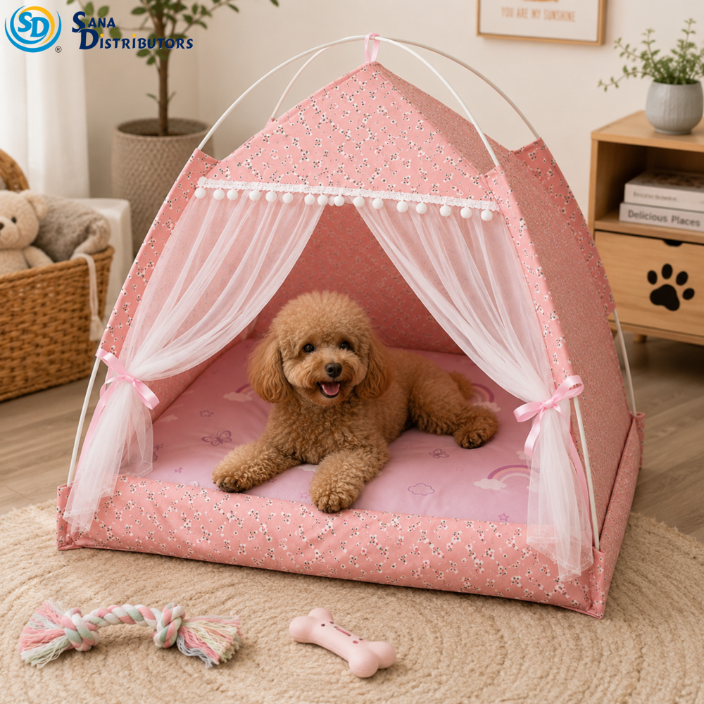 Foldable Mosquito Net Pet Tent 2pcs 19"x19"x19