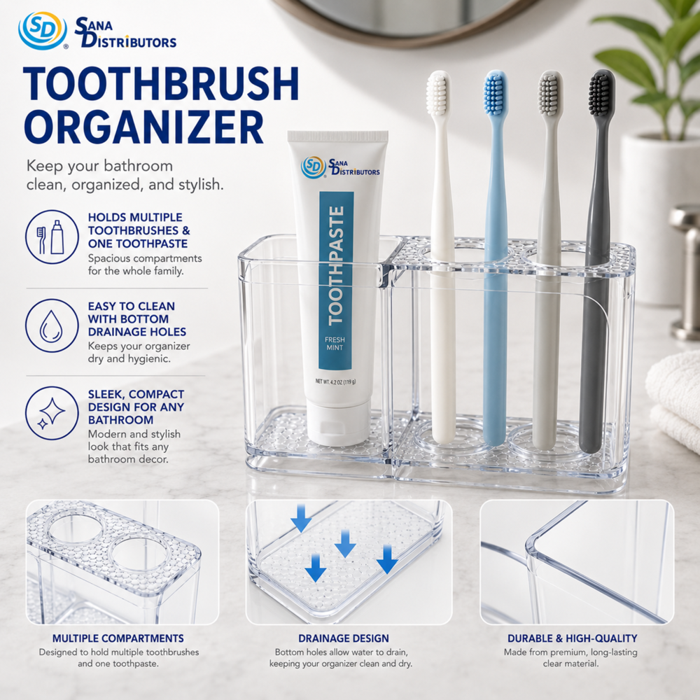 Sd Toothbrush Bathroom Organizer
