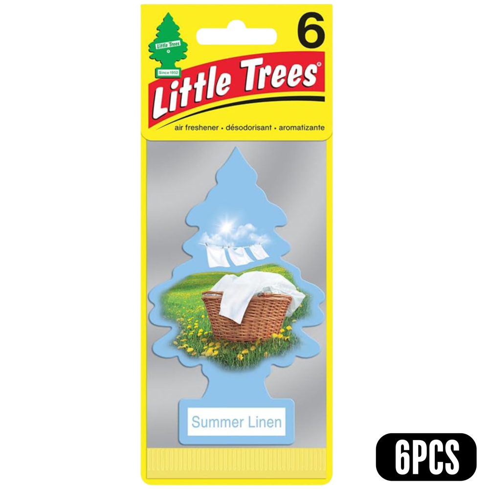 Little Trees Car Freshener Summer Linen 6pcs