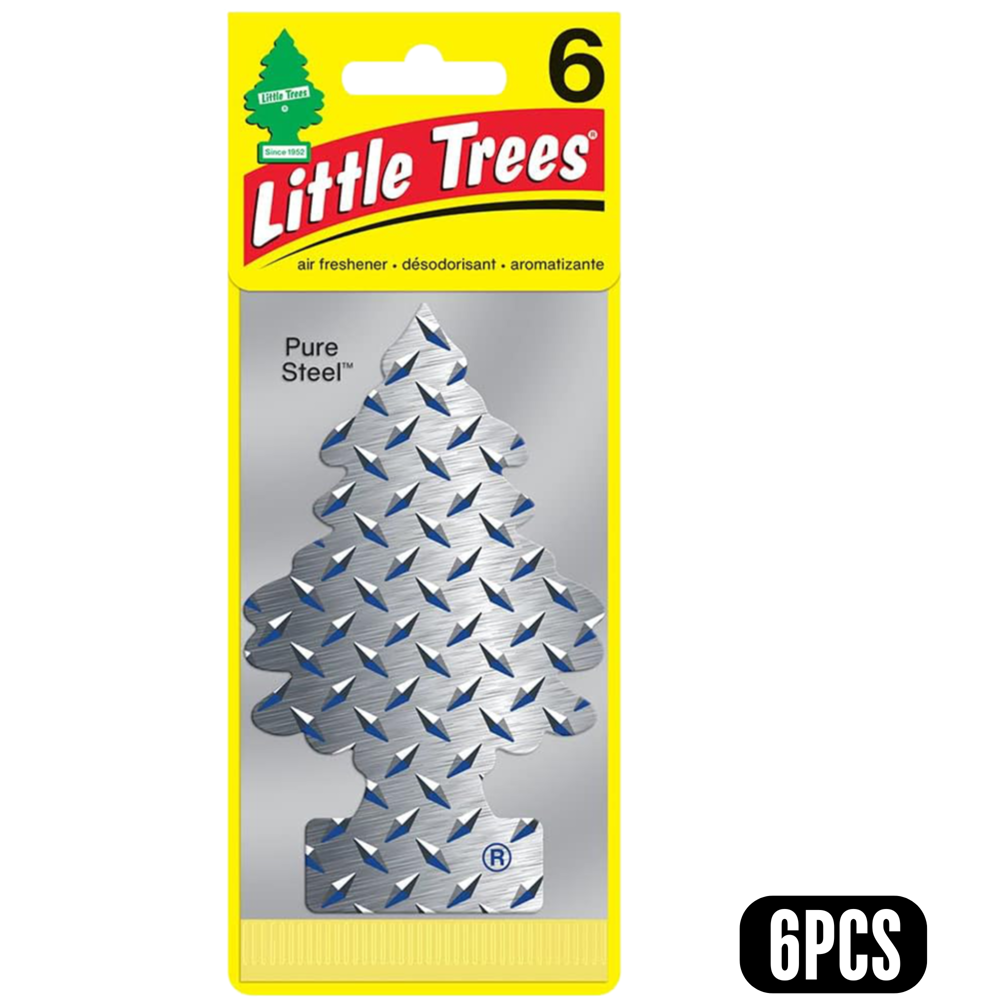 Little Trees Car Freshener Pure Steel 6pcs